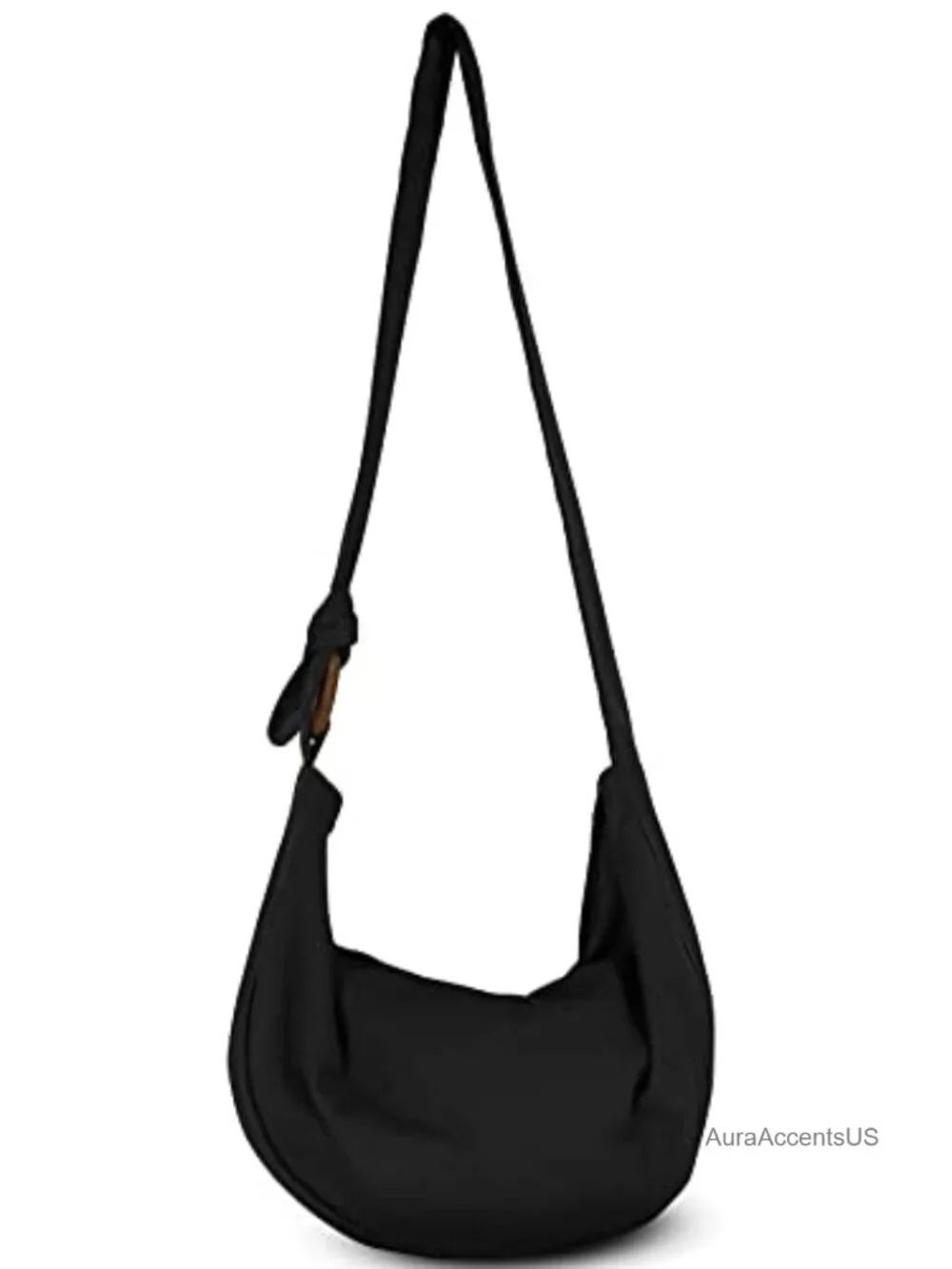Handmade Cotton Boho Hobo Crossbody Bag with Wooden Ring